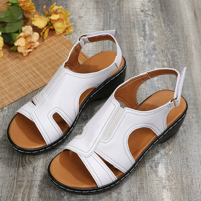 📢🔥Sale OFF 45% Women Wedge Sandals, Premium Leather Orthopedic Sandals
