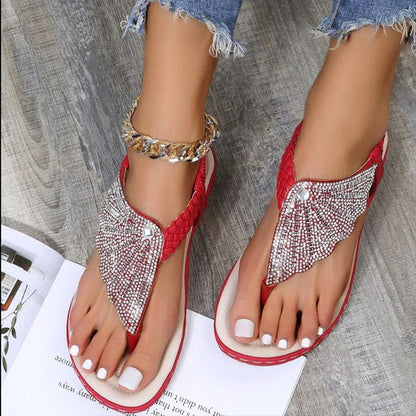 On This Week Sale OFF 50%🔥Women Casual Orthopedic Sandals, Crystal Rome Fashion Clip Toe Slippers